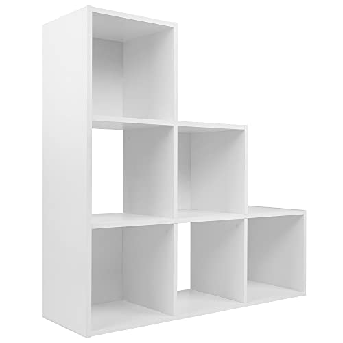 Charles Jacobs White 3 Level 6 Cube Shelving Unit - No Fabric Drawers