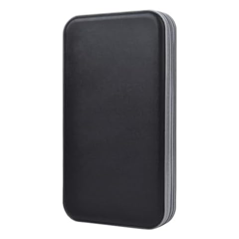 alavisxf xx CD Holder, 72 Capacity CD/DVD Case Holder Portable Wallet Storage Organizer Hard Plastic Protective Storage Holder for Car Travel(72 Capacity, Black 72) Cover