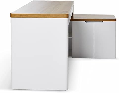 Amazon Brand - Movian Cuuba Office Corner Desk, 139.7 x 116.8 x 76.2 cm, White