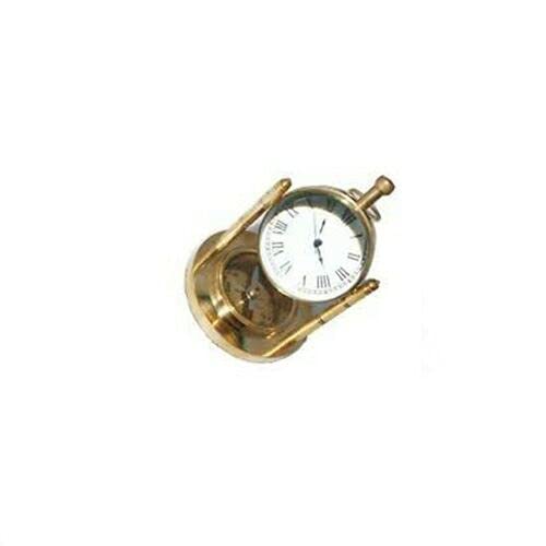 AEspares Montre à quartz en laiton avec boussole et chiffres romains 5,1 cm Cover