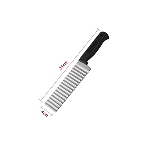 Image of Potato Chipper Crinkle Cutter Knife,Stainless Steel Potato Cutter Wavy Blade Chip Slicer,Kitchen Gadget Cutting Knife (Pack of 1)
