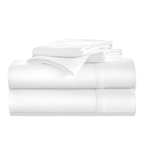 Egyptian Cotton Sheets 1000 Thread Count Full-Xl Size, 4 Pc Sheets Set, Long Staple 100% Cotton Sheets For Full-Xl Size Bed, 18" Extra Deep Pocket Sheets, Full-Xl, White #TOP16