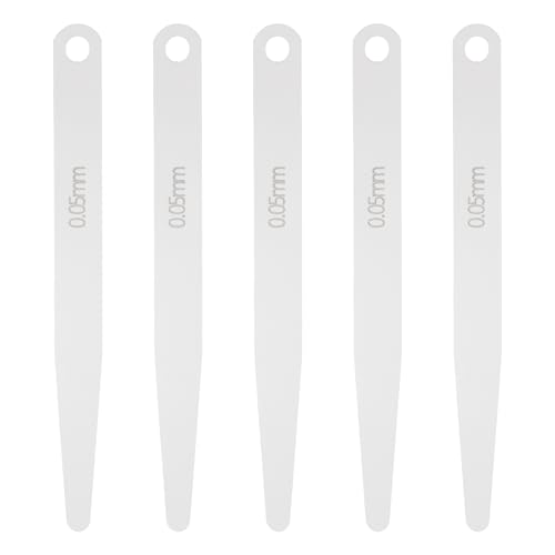 Image of sourcing map 5pcs Metric Thickness Feeler Gauge 0.05mm Single Blade Oval Feeler Gauge 3CR-13 Stainless Steel Gap Measuring Tool for Repair Valve Guitar Spark Plug