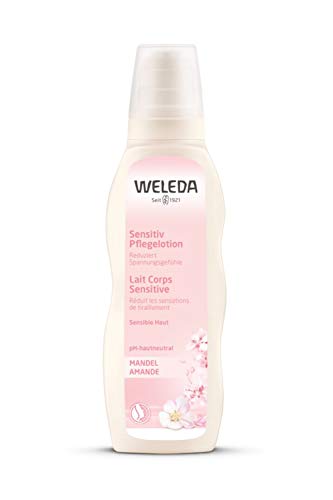 WELEDA(ヴェレダ) アーモンド ボディミルク 200mL 敏感肌に 全身用乳液 乾燥 敏感肌 ほのかに甘い香り 天然由来成分 オーガニック ボディクリーム 杏仁豆腐のような甘い香り 幅57mm×高さ186mm×奥行42mm