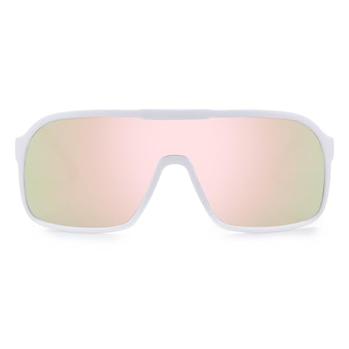 FEISEDY Fashion Polarized Sunglasses Oversized One Piece Reflective Lens Sports Sun Glasses B01224