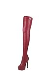  AROLLO Thigh High Stiefel Stretch Rot (42 EU, rot)
