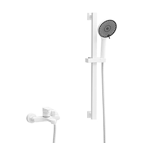 Robinetterie de baignoire blanche pour douche moderne et détente