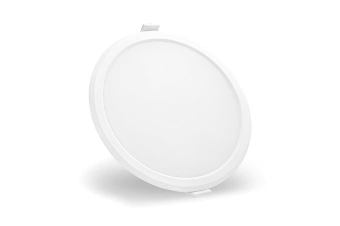 SUNRAYS Aluminum 15W LED Panel Light, Slim Round Provides Bright Illumination, No Harmful Radiation, Pure White (Cut Out: 5.8 inches) 17x17 CM (1)