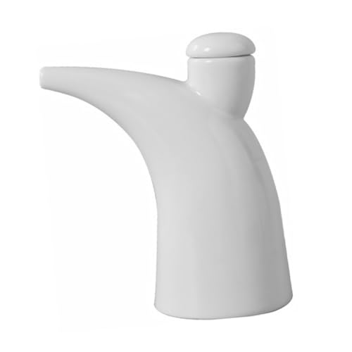 BAZEITFLOW Vinagrera De Porcelana Blanca Botella De Cerámica Para Salsa De Soja Para Cocina y Mesa Almacenamiento De Condimentos
