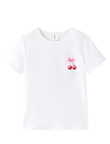 Image of PATPAT Girls Crewneck Short Sleeve Graphic Tees Animal Print Shirts Cute Summer Outfits 5-12 Years