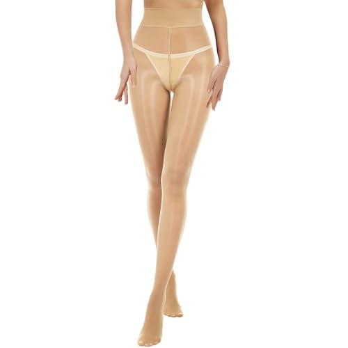 El Mejor Listado de Medias para Mujer disponible en línea. 49 Medias Transparentes con Brillo de Aceite para Mujer, Pantimedias con Ultra Sedosas,15D Pantyhose, Cálidas, Medias de Invierno de Cintura Alta (MX/US, Alfa, XL, 3XL, Regular,...