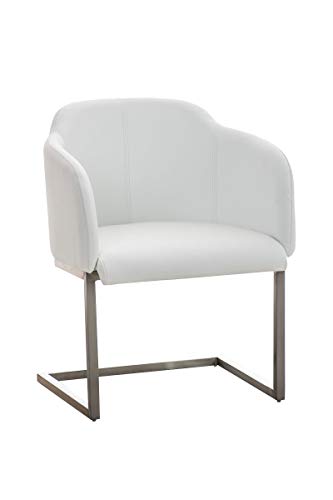 Butaca De Salón Magnus Tapizada En Simil Cuero I Silla De Espera Con Base De Acero Inox. I Silla De Comedor En Estilo Cantiléver I Color:, Color:Blanco Butaca De Salón Magnus Tapizada En Simil Cuero I Silla De Espera Con Base De Acero Inox. I Silla De Comedor En Estilo Cantiléver I Color:, Color:Blanco