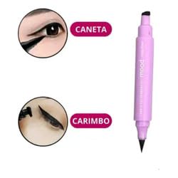 Caneta Delineadora Carimbo 2x1 Gatinho Mood - Delineado Perfeito e Carimbo Estiloso, Longa Duração,
