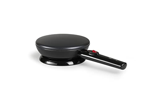 Foto von MAGNANI 800 W Crêpes-Maker mit Antihaftbeschichtung, Pfannkuchenpfanne mit LED-Kontrollleuchte, Crêpes Eisen mit Griff, Schneebesen, Spachtel und Teller, Ø20 cm