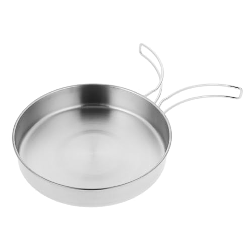 LIFKOME Sartén Portátil de Acero Inoxidable Antiadherente con Mango Plegable para Camping y Cocina al Aire Utensilio Compacto para Cocinar Exteriores