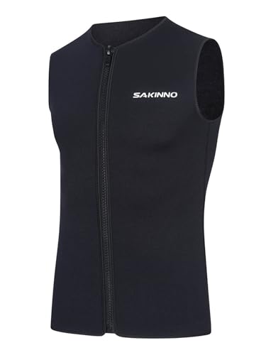Men 3mm Neoprene Zipper Stretchy Wetsuit Vest Tops Swimming Costume Diving Surfing Suit Tank Top miniatura 4