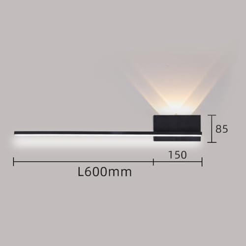 Lámpara de pared larga de metal moderno con tres temperaturas de color seleccionables 3