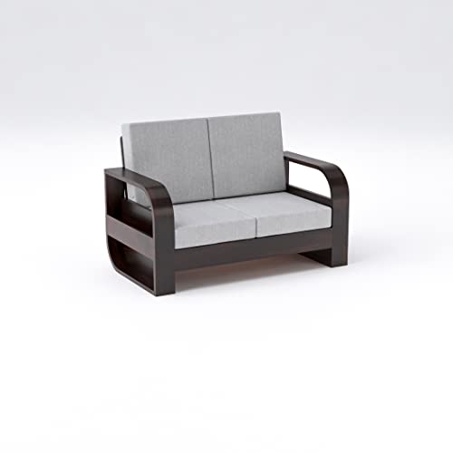 Image of Douceur Furnitures Solid Sheesham Wood 2 Seater Sofas | Two Seater Sofa for Living Room, Cafe, Office | (Design-2)