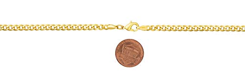 Pulsera cadena eslabón cubano chapa de oro 18K miniatura 3