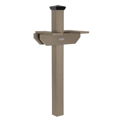 Hazelton Two-Sided Mailbox Post Woodland Brown
