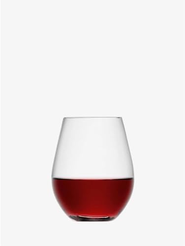 LSA Wine Stemless Red Wine Glass 530ml Clear Set of Two, Transparent - Image 2