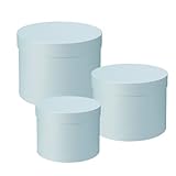 Oasis Symphony Lined Hat Boxes - Set of 3 - Baby Blue - Flower Display Storage Decor Box