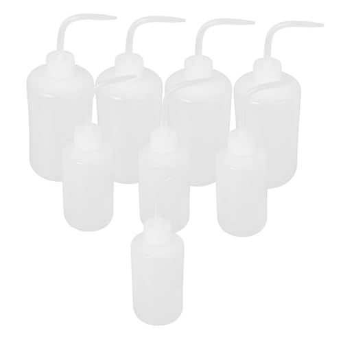 MAGICLULU 8個 透明刻付き製スクイーズボトル 混合 細口洗浄ボトル 角付きノズルで精密散水 洗浄用 まげエクステ タトゥー施術向け
