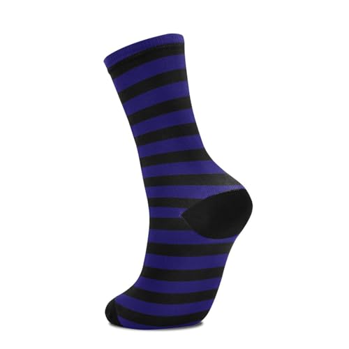 1 Pair Navy Blue Black Stripes Crew Socks Breathable Compression Athletic Socks for Women Men Sport Running Cycling4