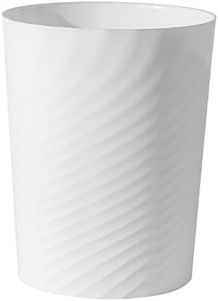 UUJOLY Plastic Small Trash Can Wastebasket, Garbage Container Basket for Bathrooms, Laundry Room, Kitchens, Offices, Kids Rooms, Dorms, (White, 1.8 Gallon)