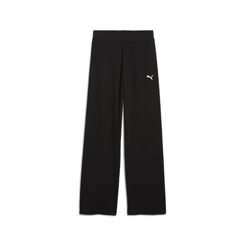 PUMA Womens Essentials Elevated Rib High Waisted Pants Casual - Black