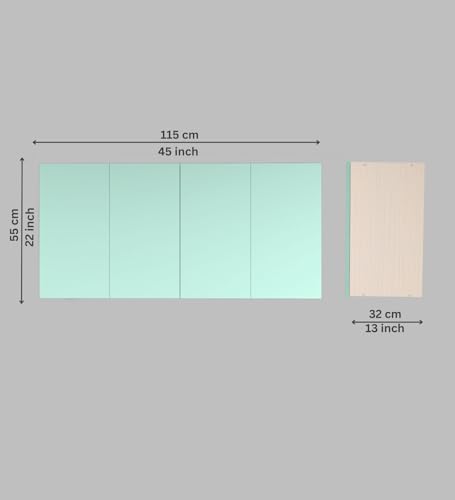 Image of SPECIALITY PANELS 4 Door Wall Cabinet with UV Profile Shutter | Wall Mounted Storage Cabinet for Kitchen Bathroom Living Room | Wooden Wall Cabinet Organizer Mint Finish DIY Assembly
