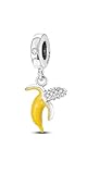 Family Cat Kitten Birthday Mom Cinderella Dreamcatcher Safety Chain Bead Pendant 925 Sterling Silver Dangle Compatible With Pandora Moments Charm Bracelet (Banana Yellow Crystal Fruit Lover Monkey Enamel)