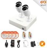 2 Camera 960H Security System, 4 Channel 960H Compact DVR w/500GB HDD and 2 1000TVL White Bullet Camera Surveillance Kit