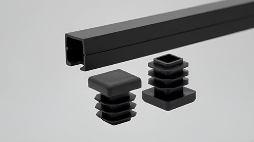 Image of Flyshop 15 x 15 mm, 0.59 inch x 0.59 inch Black Plastic Hole Plugs Square Tubing End Caps Tube Inserts Durable Furniture Glide for Chair Table Stool Leg 8 Pack
