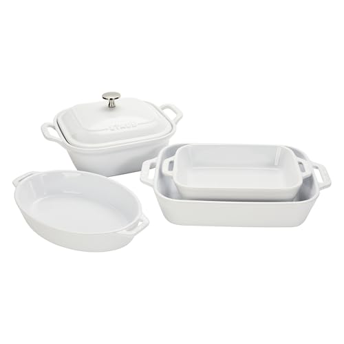 Staub Ceramic Stoneware 5-Pc Mixed Baking Dish Set – White