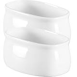 MUELODSIC 2 Tarros de Azúcar de Cerámica Blanca, Contenedores para Bolsitas de Té y Terrones, Aptos para Uso Doméstico y Cafetería, Diseño Rectangular Seguro y Fácil Limpieza