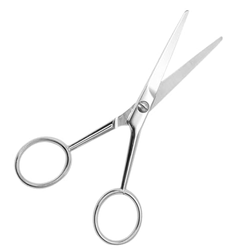 Garneck Tijeras Cosméticas de Acero Inoxidable para Recorte de Barba y Vello Facial Superficie Antideslizante y Diseño Dentado Tijeras Pequeñas para Aseo Masculino Uso Personal y Baño