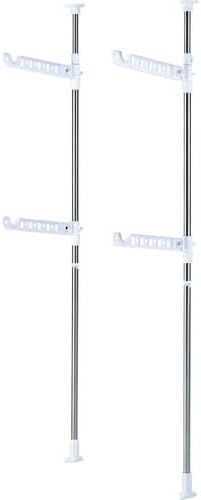 天馬 上下に引っ張るだけで簡単設置可能 安定感のある強力固定 洗濯物干し 組立式 室内用 突っ張り式物干し窓枠用 衣類 ホワイト 幅5×奥行46×高さ190-260㎝ PS-19