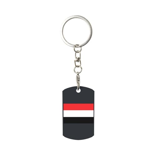 SQMGEHVNY Flag of Yemen Keychain for Men Women Aluminium Metal