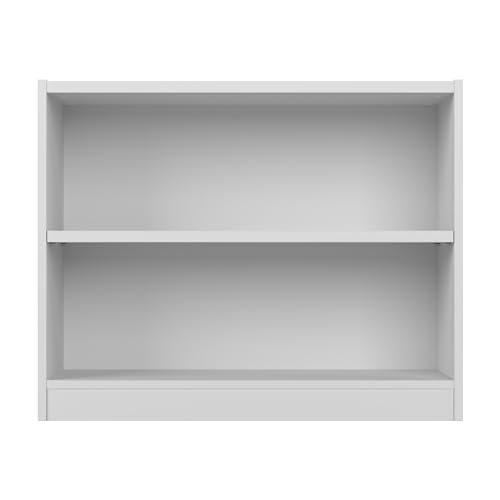 Bush Home Small 2 Shelf Bookcase, 2 Tier Bookshelf Storage Cabinet with Adjustable Shelf for Living Room, Bedroom or Home Office, Universal Collection, White by Bush Home - Image 9