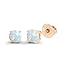 14K Yellow Gold Plated Sterling Silver 4mm Round Created Opal October Birthstone Screwback Stud Earrings