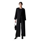 [ビーノ バイ マクビー] ブラックフォーマル 喪服 レディース 女性 礼服 パンツスーツ ワイドパンツ ノーカラージャケット ウォッシャブル 洗える おしゃれ 着回し 30代 40代 50代 8553006 (JP, アルファベット, M, 標準, ブラック)