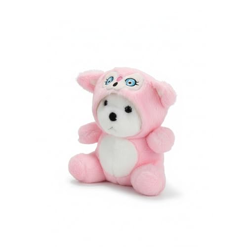 Image of DearJoy Teddy Bear with a Hoodie Cap Pink 35 cm