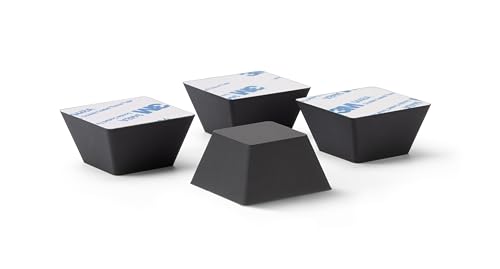 Dynavox Silikon-Elastomer Dämpfer EDS32 4er-Set, Universal Absorber-Füße für HiFi Geräte, Lautsprecher, Verstärker, Subwoofer und Plattenspieler, Vibrationsdämpfer mit 3M-Klebefläche, schwarz