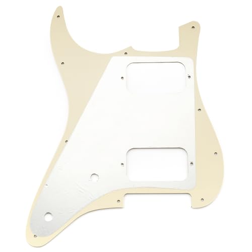 Musiclily Pro 11 Holes ST HH Guitar Pickguard with Round Corner Uncovered Humbucker 2-Pot Layout for Fender Squier Strat Style Electric Guitar - Image 3