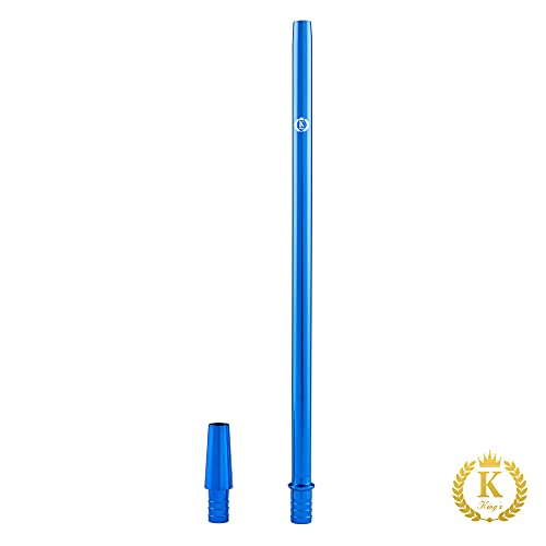 K King’z® Shisha Schlauch Carbon, 4 Teilig Blau/Grau inkl. Aluminium Mundstück + Endstück und Knickschutzfeder | Shisha… – Bild 3