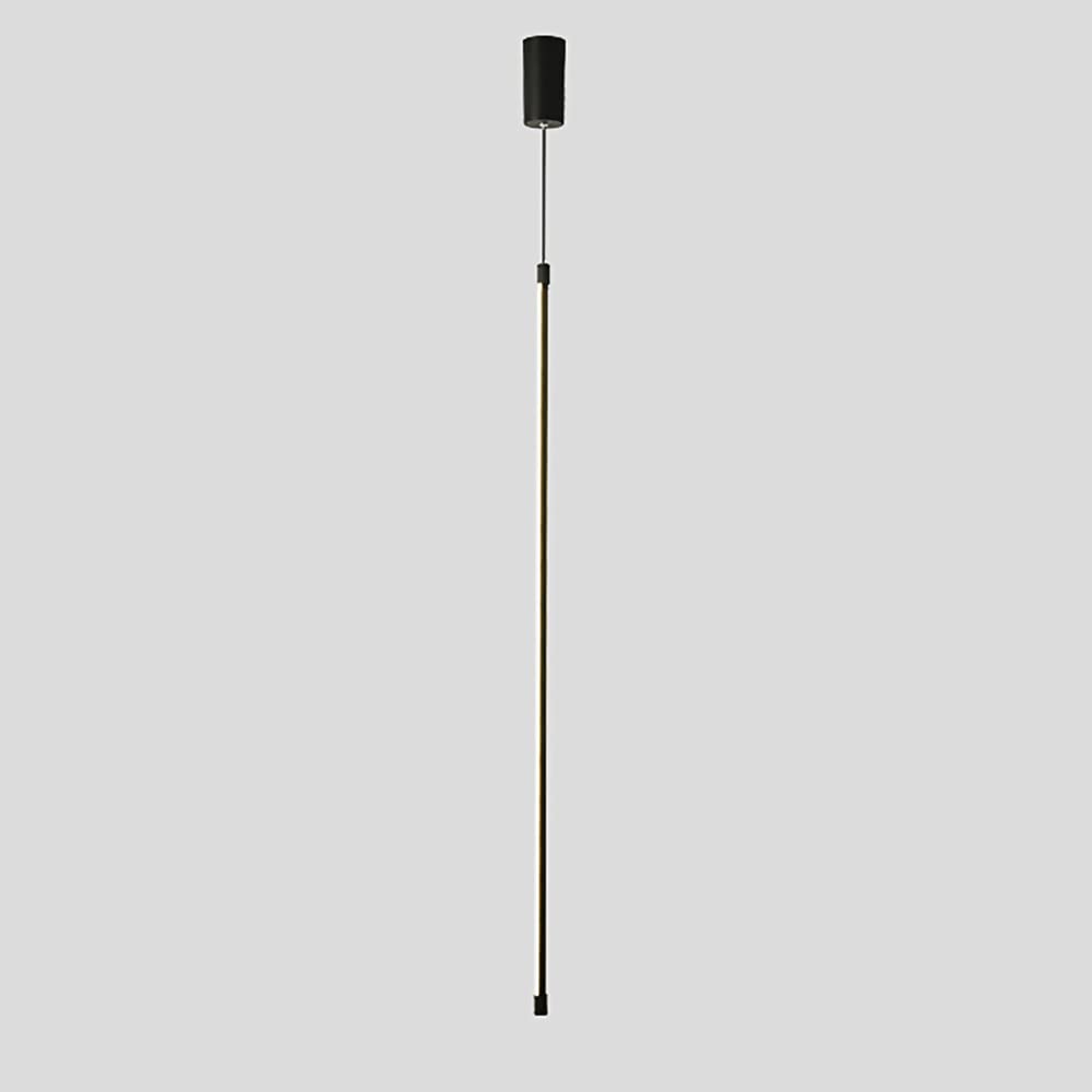 Lampe de suspension de plafond à une tête tube long noir luminaire de chevet
