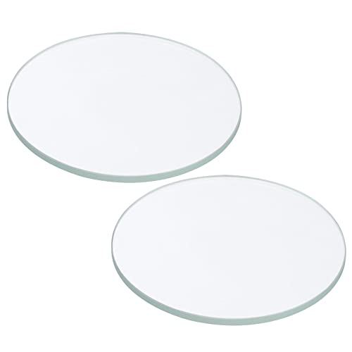 PATIKIL 1.51x0.06" Transparent Glass Flashlight Lens, 2 Pack, LED, Durable, Polished Edges