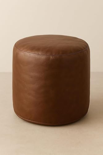 Image of Bean Bag Cover | Gaming Seat with Side Pocket | Premium Leatherette, Washable Cover, Double Stitching | for Lounge & Bedroom | Cover Only (Free Pillow & Footrest, No Beans) (Brown, XXL)