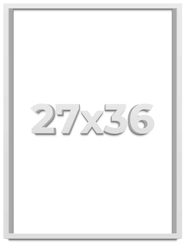 27x36 Shadow Box White Solid Pine Wood Picture Frame with Acid-Free Backing UV Acrylic & Hanging Hardware with 0.75 Inches of Usable Depth and 0.75 Inches Frame Moulding Width